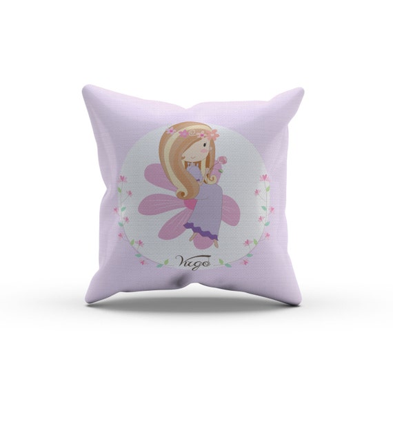 Virgo Girl Zodiac Pillow, Nursery Pillow,Throw Pillow, Kids Throw Pillow, Children s Horoscope ...