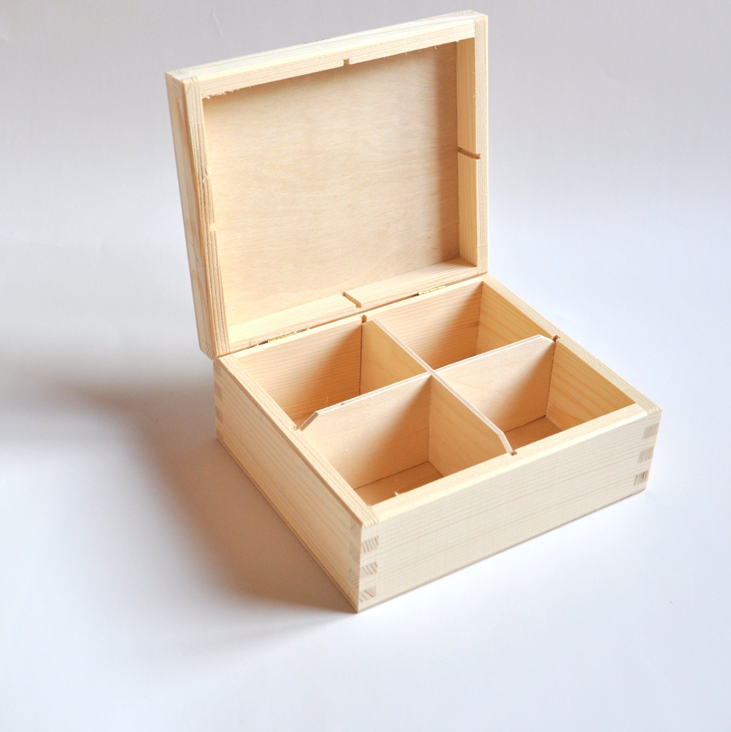 wooden box with compartments