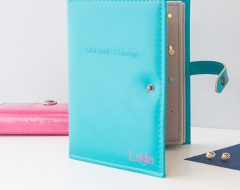 The Little Book of Earrings - Book for Storing Earrings - Earring holder - 9 colours - add name to apply to book - Earring Stand -