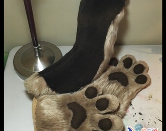 German Shepherd Fursuit Handpaws and Tail Set
