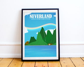 Neverland - Peter Pan - Disney Travel Poster - Poster Print - Disney Art - Wall Art Poster Print (Available In Many Sizes)