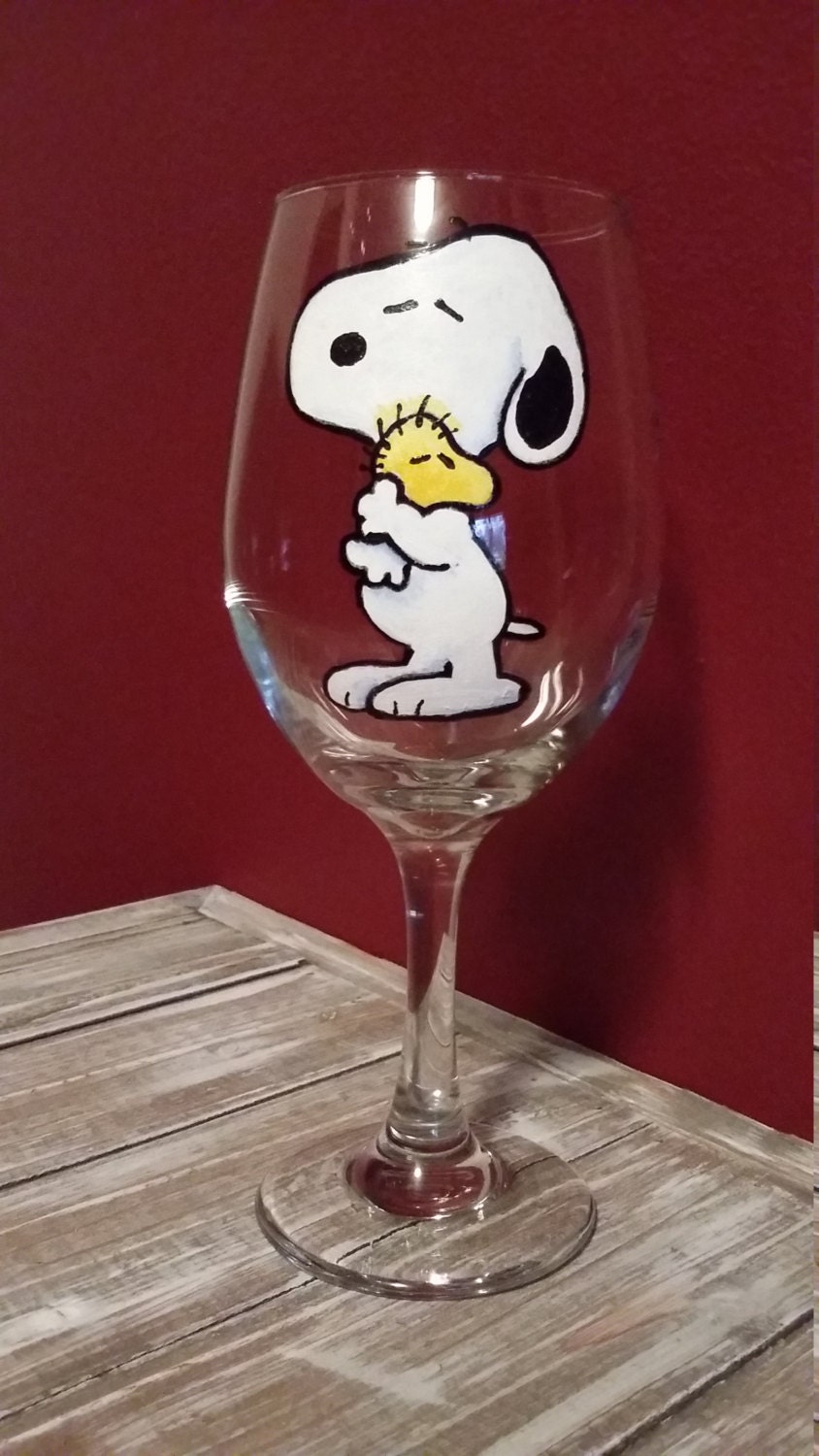 Snoopy Wine Glass/Painted