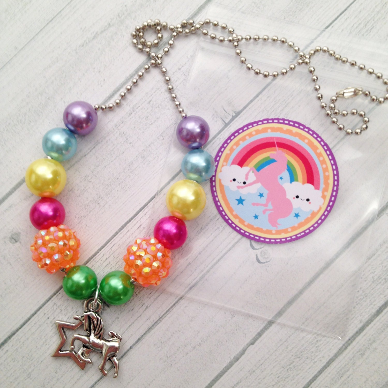 8 Unicorn Rainbow DIY Necklace Kits Unicorn Birthday Party
