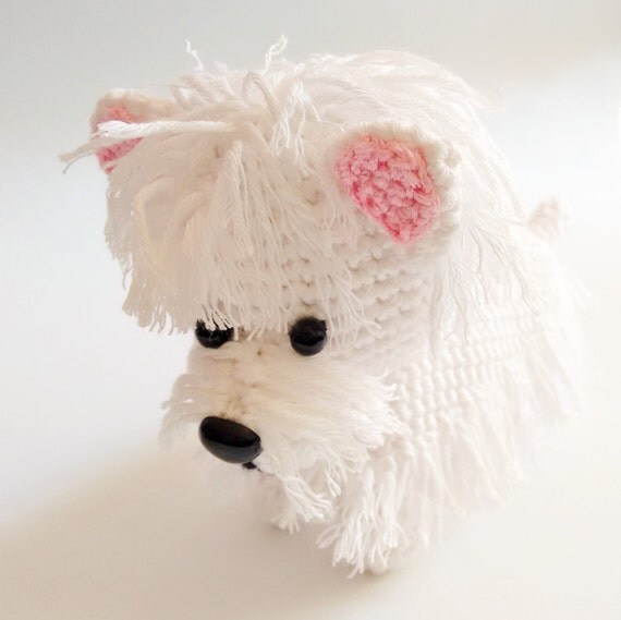 Handmade crochet amigurumi westie dog MADE TO ORDER