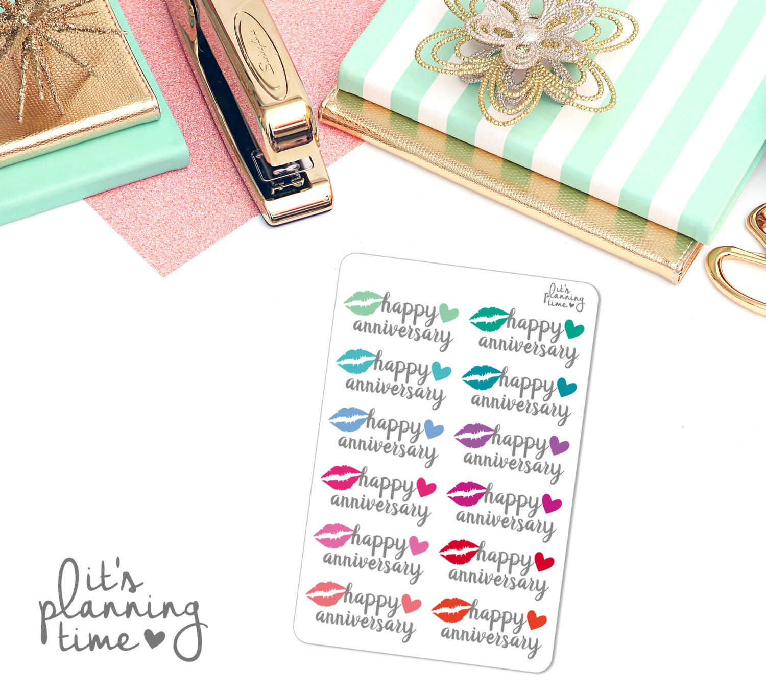 Happy Anniversary Planner Stickers 12 count