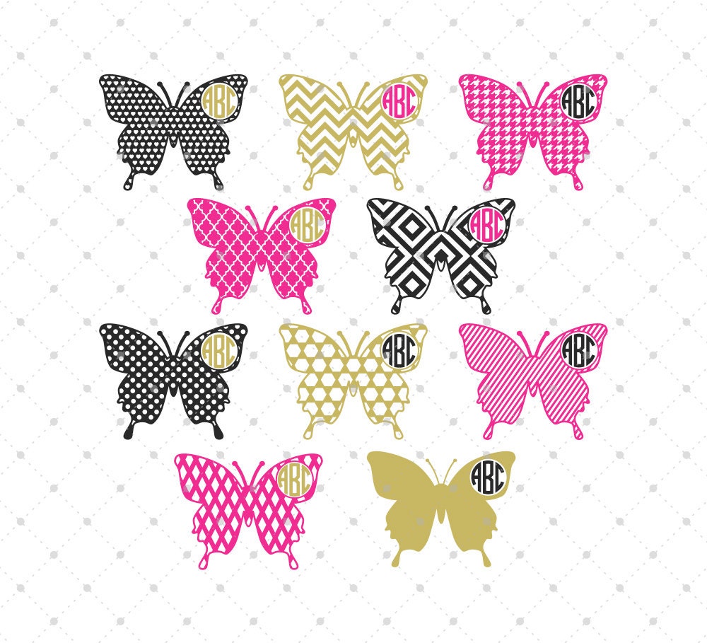 Download Butterfly Monogram Frame SVG Cut Files Butterfly svg files