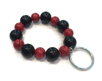 Keychain Bracelet - Beaded Keychain Bracelet - Key Chain Bracelet - Marble Keychain - Keychain Jewelry - Bracelet for Keys - Key Wristlet