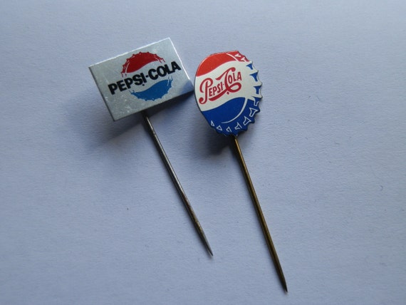 Two 1960's Pepsi Cola Soda Aluminium Advertising Stick Pin