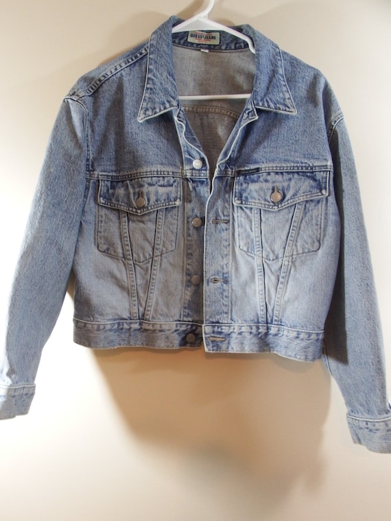 guess denim jacket jean jacket 90s jean jacket vintage