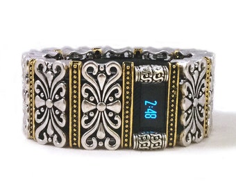 FitBit Charge Band Cover Bracelet and FitBit Charge HR Cover: Hyde Scroll in Silver and Gold with Window