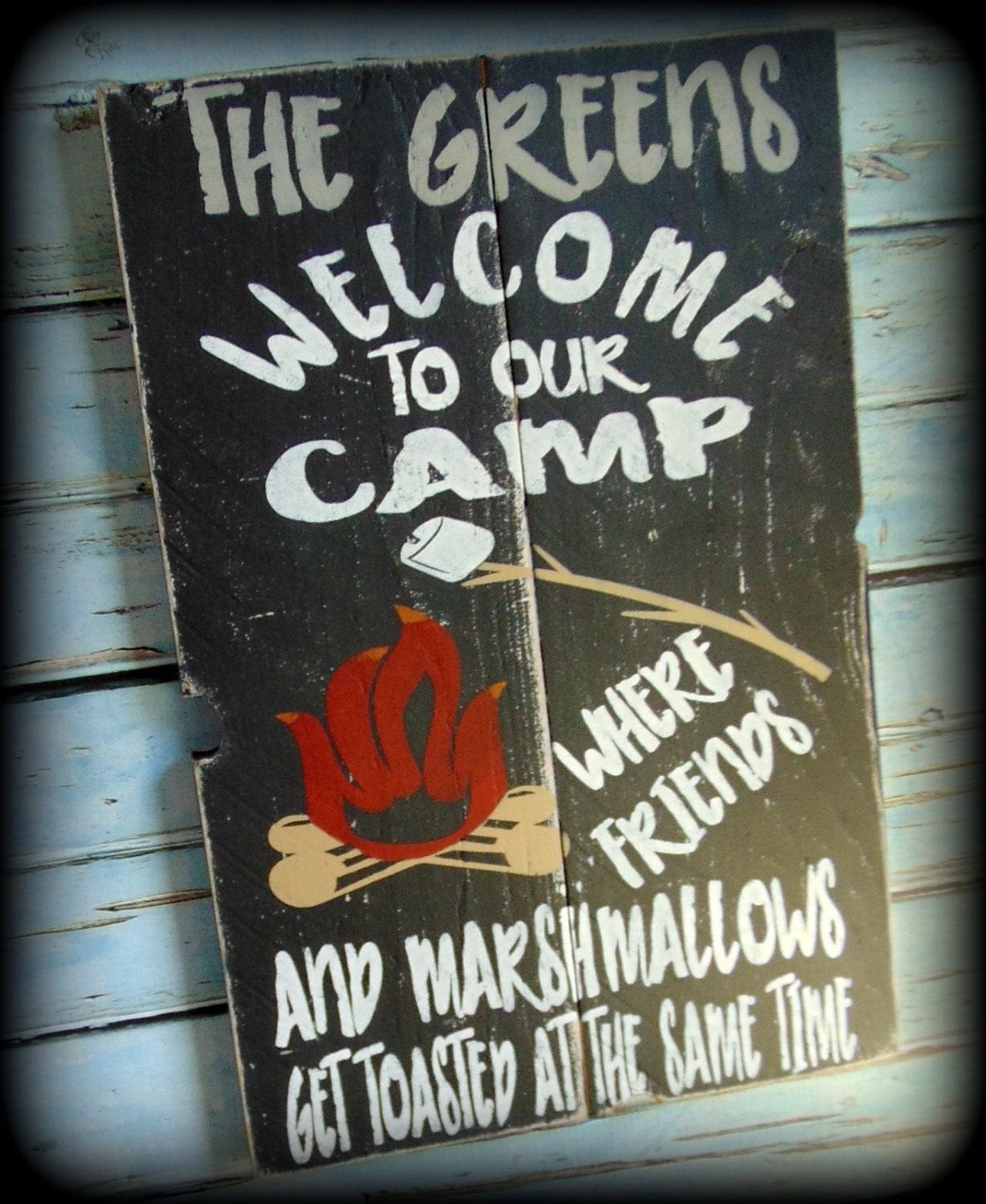 Rustic Camp Sign To Our Camp Campfire Sign Friends