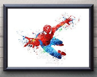 Spiderman Superhero Art Print – Marvel Illustration, Portrait Orientation, Wall Decor Gift Idea