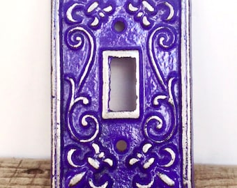 Fleur de Lis Light Switch Plate - Lightswitch Cover - Fleur de Lis Decor - Wall Accents - Light Switch Cover - Purple Wall Decor - Victorian
