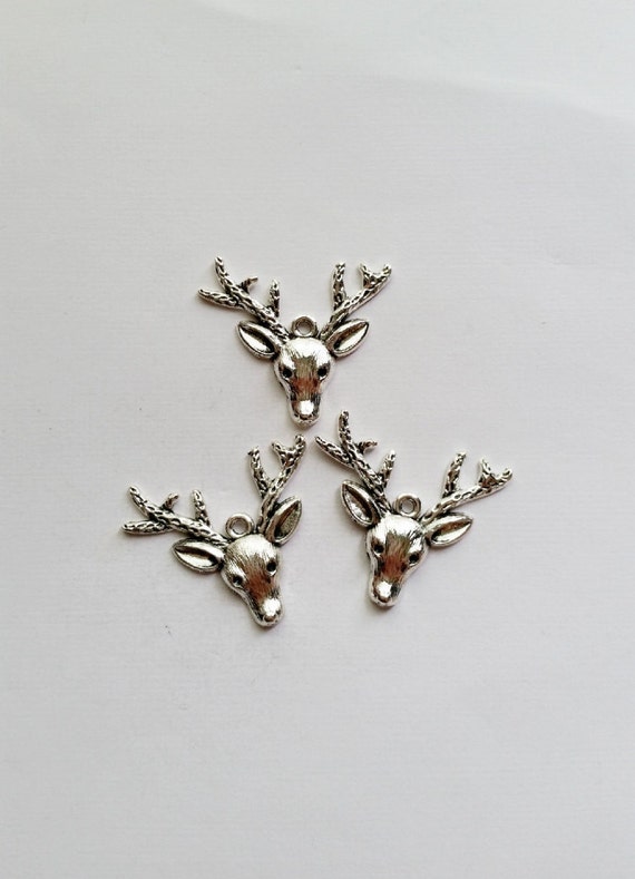 large reindeer charm tibetan silver reindeer pendant large reindeer charm tibetan silver reindeer pendant