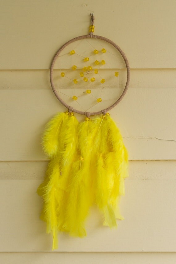 Items similar to Medium Yellow Dream Catcher on Etsy