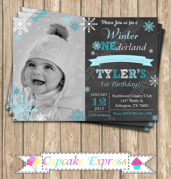 Winter Wonderland First Birthday Invitations 6