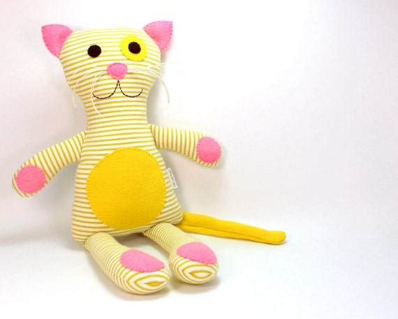 yellow stuffed cat