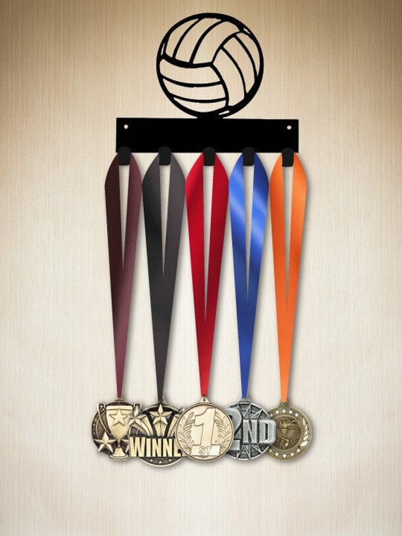 Items similar to volleyball medal hanger, medal holder, medal display 5 hook ( holds 515