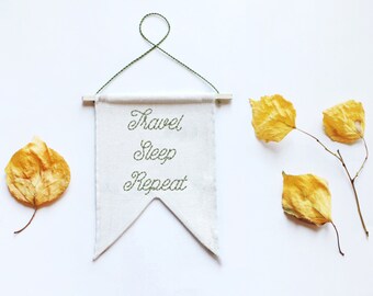 Travel Sleep Repeat Banner Wall Hanging Wall Flag Pennant Mini Canvas Banner Inspirational Quote Banner Motivational Travel Sleep Repeat Banner Wall Hanging Wall Flag Pennant Mini Canvas Banner Inspirational Quote Banner Motivational