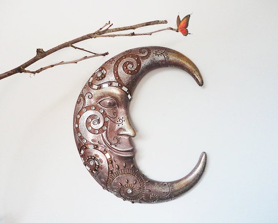 Wood Moon Moon Wall Decor Waning Moon Crescent Moon Wood