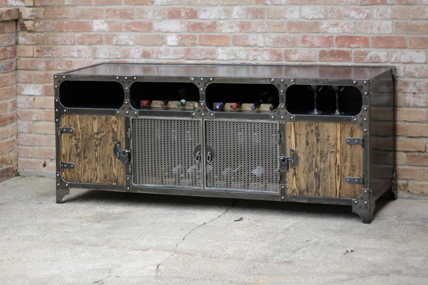 Modern Industrial Wine Credenza Coffee Bar