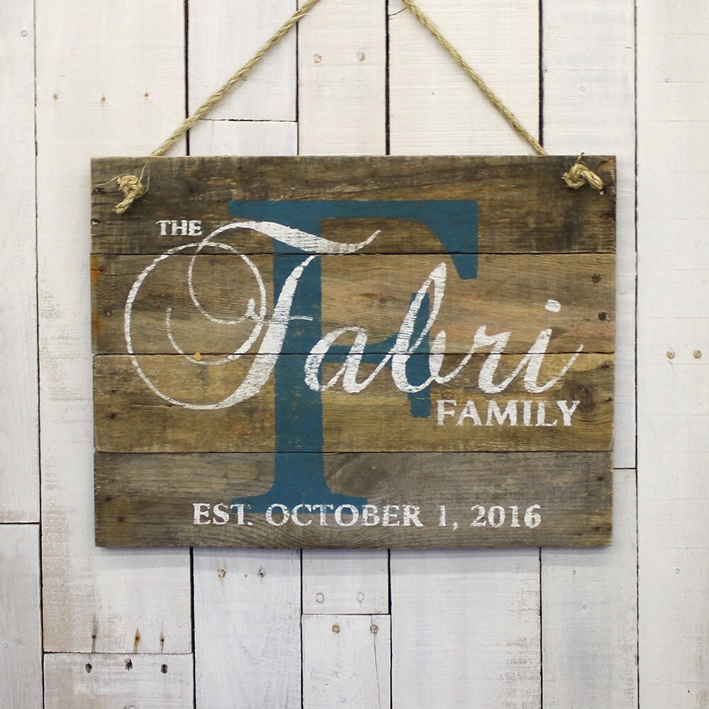 Custom Wood Sign Pallet Last Name Sign by EverydayCreationsJen