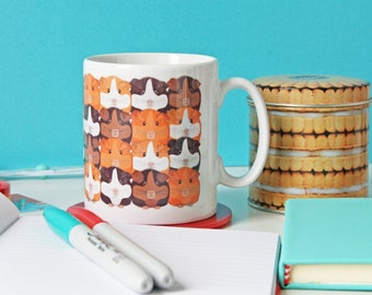 Guinea pig mug, Guinea pig cup, Cute mugs, Ceramic mug, Gift for her, Tea cup, Coffee cup, Animal mug, Cute mug design, Home and Living,