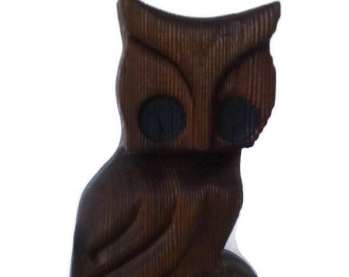 Vintage Wooden Owl Wall Hanging or Shelf Sitter