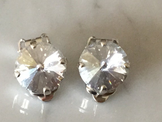 Crystal Blue Shade Clip On Earrings, Swarovski Blue Clip On Earrings, Swarovski Crystal Blue Shade Clip On Earrings