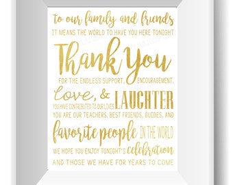 wedding thank you for friends and family quote gold lovewedding - Thank You Quotes