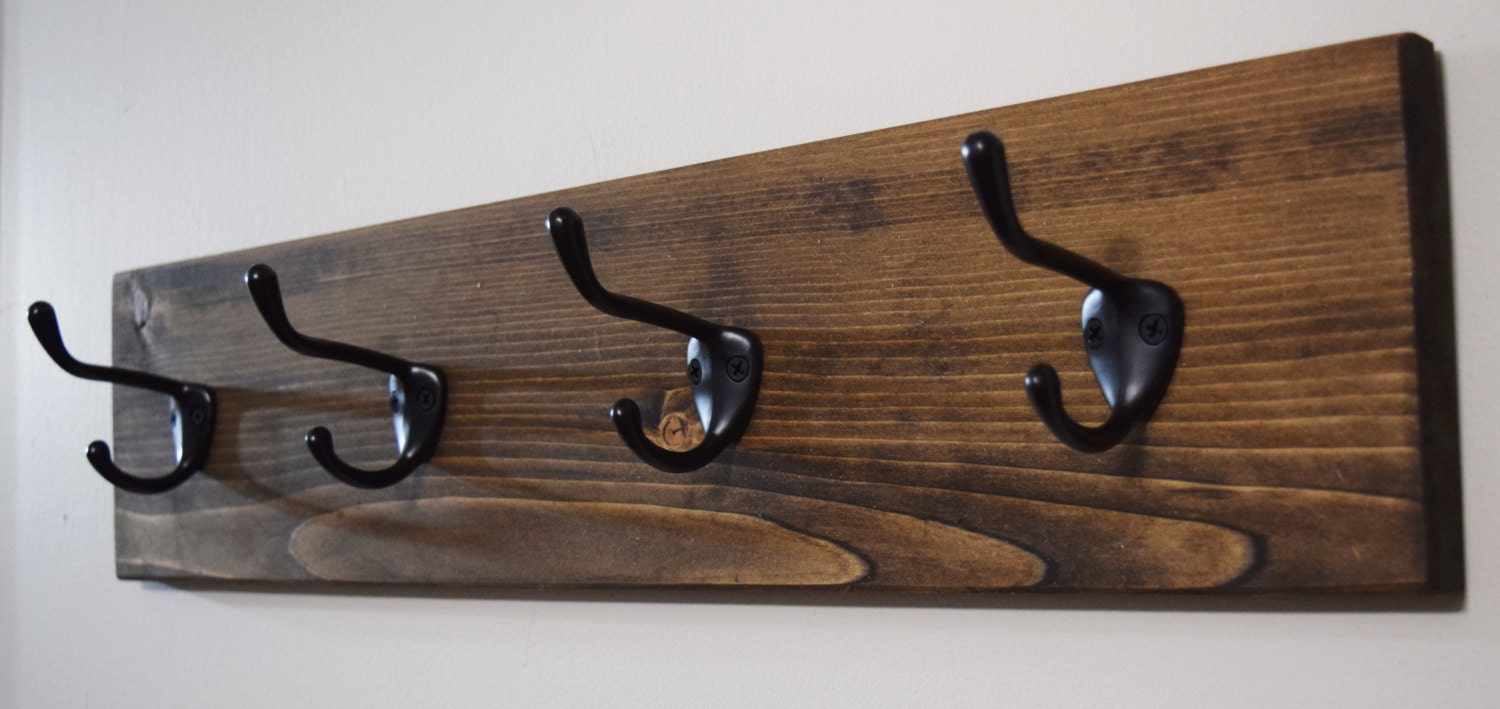 Rustic Coat Rack Entryway Organizer Dog Leash by BlueLineGarage