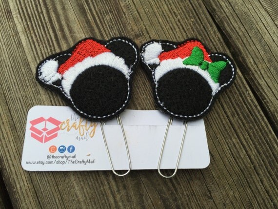 Mouse Christmas Planner Clip/Paper Clip/Feltie Clip. Mouse ears planner clip. Coffee planner clip. Christmas planner clips