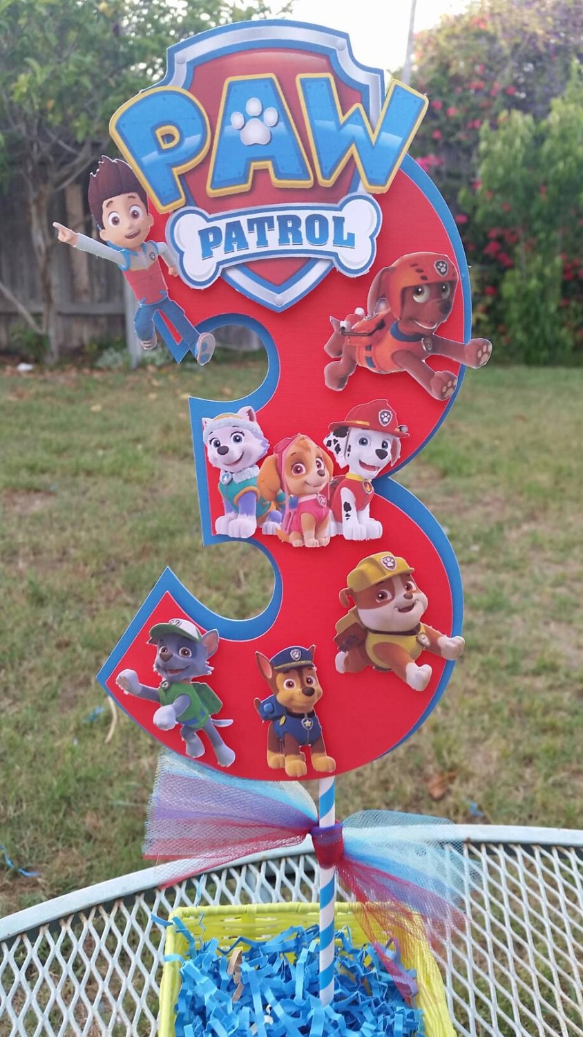 8.5 inch Paw Patrol centerpiece Paw Patrol by SilviasPartyDecor