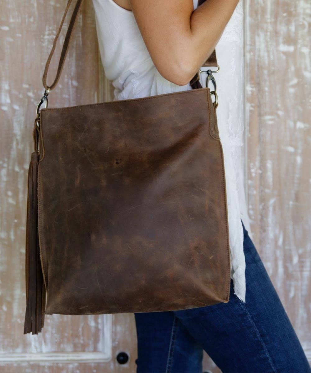 Taupe Leather Handbag /Shoulder Bag / Messenger bags