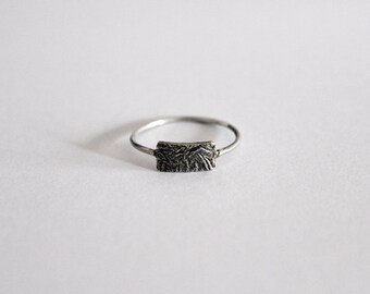 Minimal ring with textured detail, 925 silver ring, sterling silver ring.