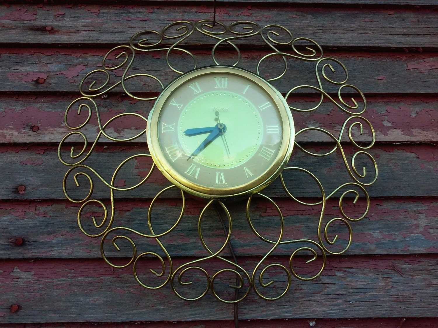 Vintage 1950s Wall Clock Manufactured by The United Clock