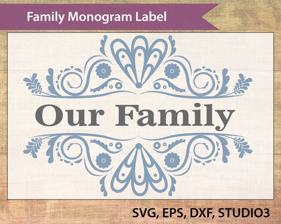 Download Family Monogram Label SVG DXF EPS STUDIO3 Mailbox Name