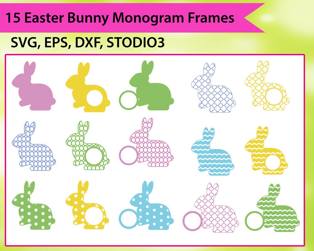 Download Easter SVG Easter Bunny Monogram Frames SVG Easter Bunny