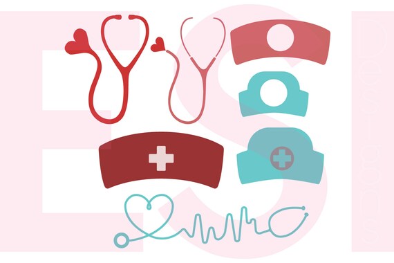 Download Nurse circle monogram frames SVG DXF EPs. Vinyl cut files.