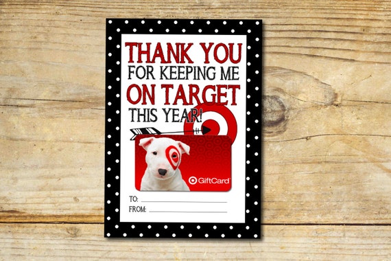 Items similar to Keeping Me On Target Thank You Gift Card Holder