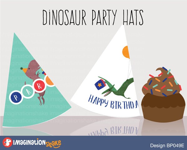 Dinosaur Birthday PRINTABLE Party Hats / Party Printables