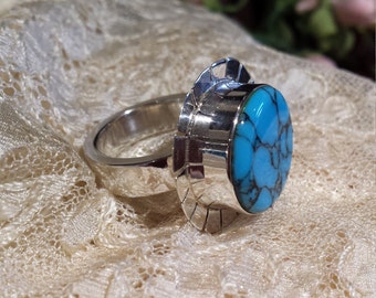 Sterling silver native American turquoise ring