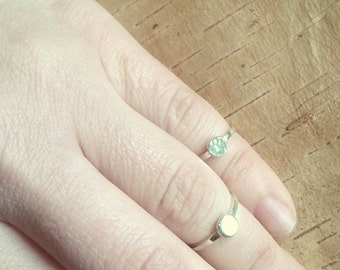 Wedding rings in Silver 925% with circle, ring to ring and little finger phalanges