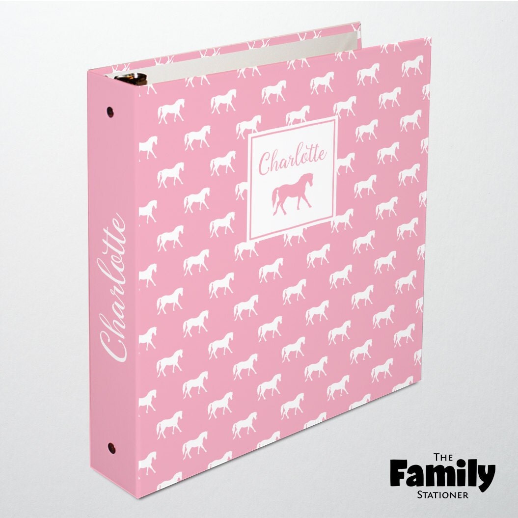 Personalized Binder Horse Custom Binder 1.5 Inch 3 Ring