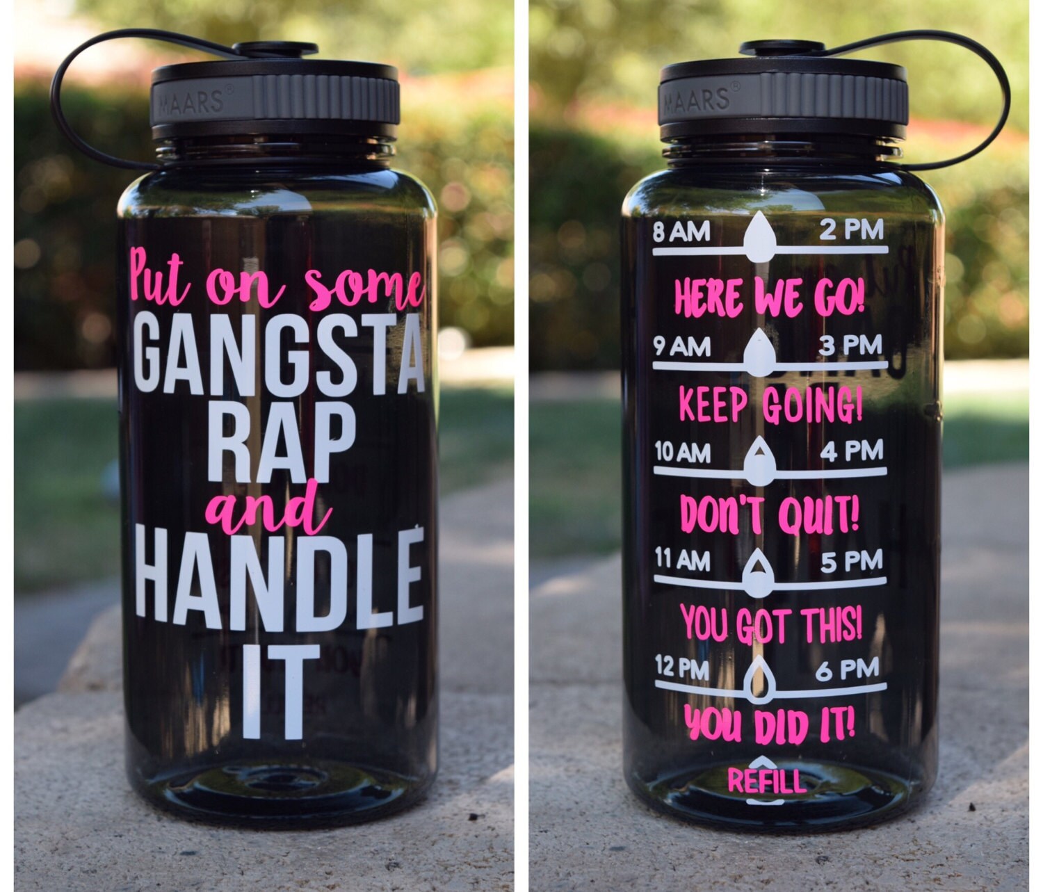 Gangsta Rap Water Intake Bottle 34oz BPA free