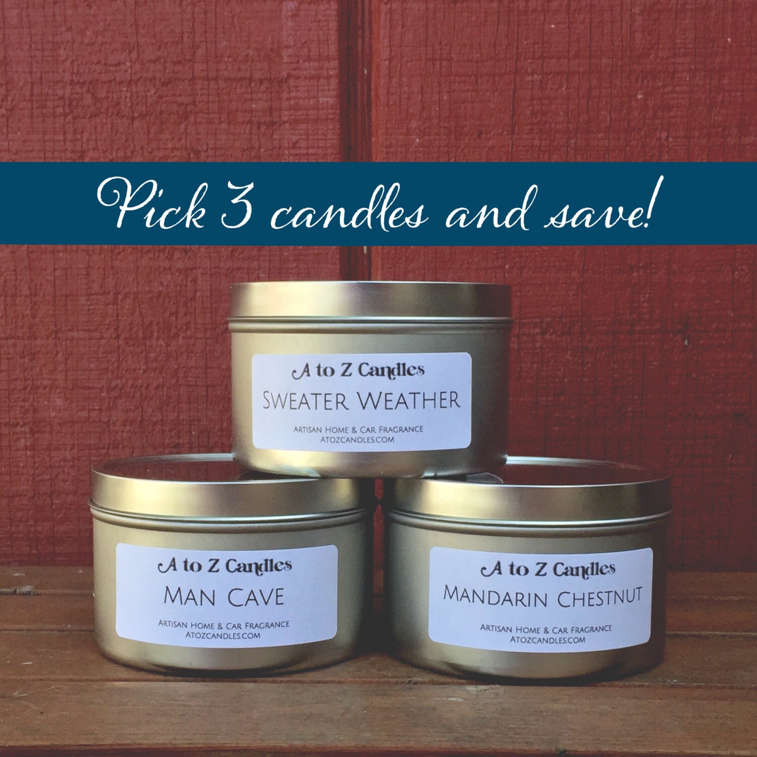 Candles Christmas Gift Ideas Vegan Gift Secret by AtoZCandles