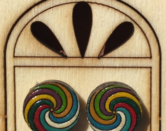 Wood earrings . Handcrafted