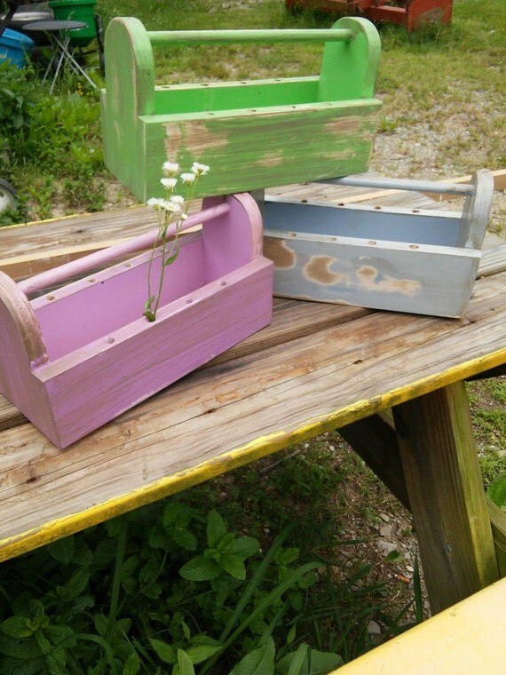 All Wood Crayon Box Country Chic Table by ForwardMotionDesigns