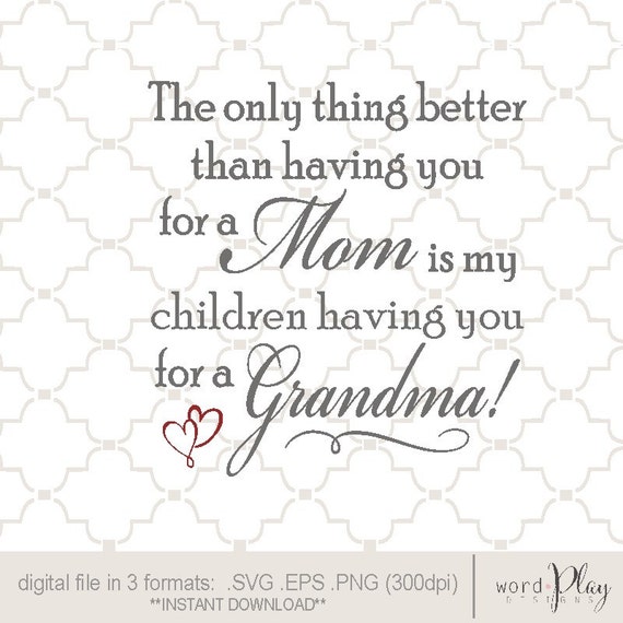 Download SVG The best Mom Grandma / mother's day / digital design