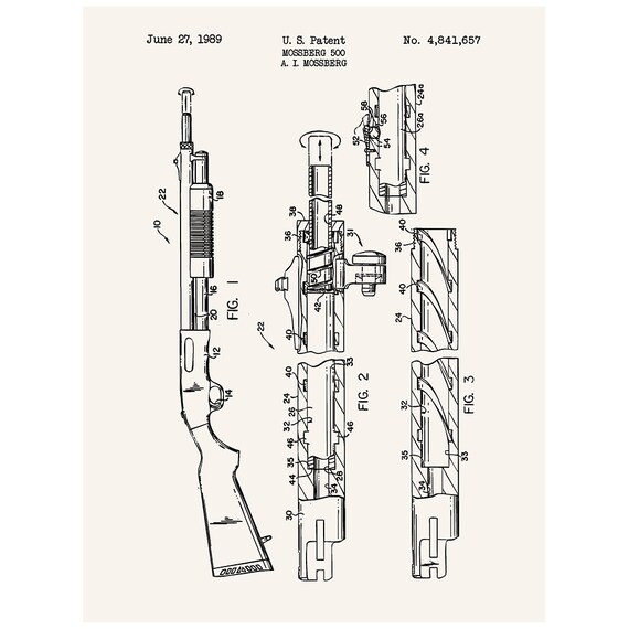 Mossberg 500 Military and Weapons Patent by InkedandScreened